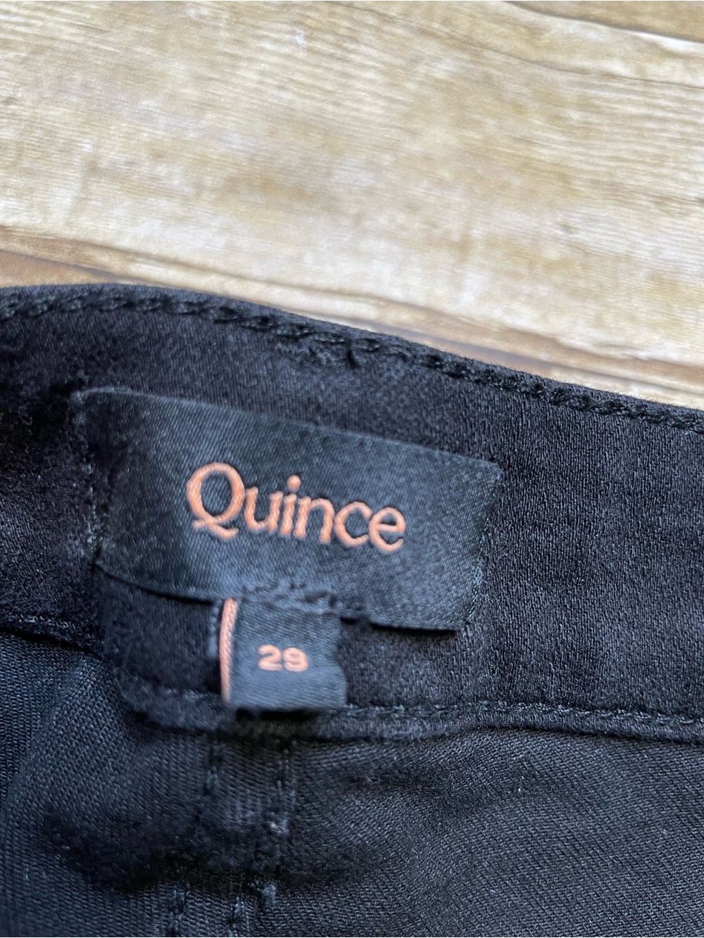 Quince Women’s Black Stretch High Raise Straight Jeans - Picture 7 of 9